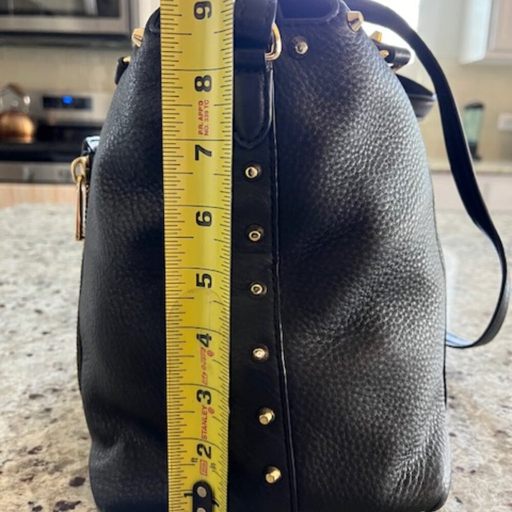 Vintage Ralph Lauren Black Pebbled Leather Gold Studded Stachel Bag - Picture 10 of 16